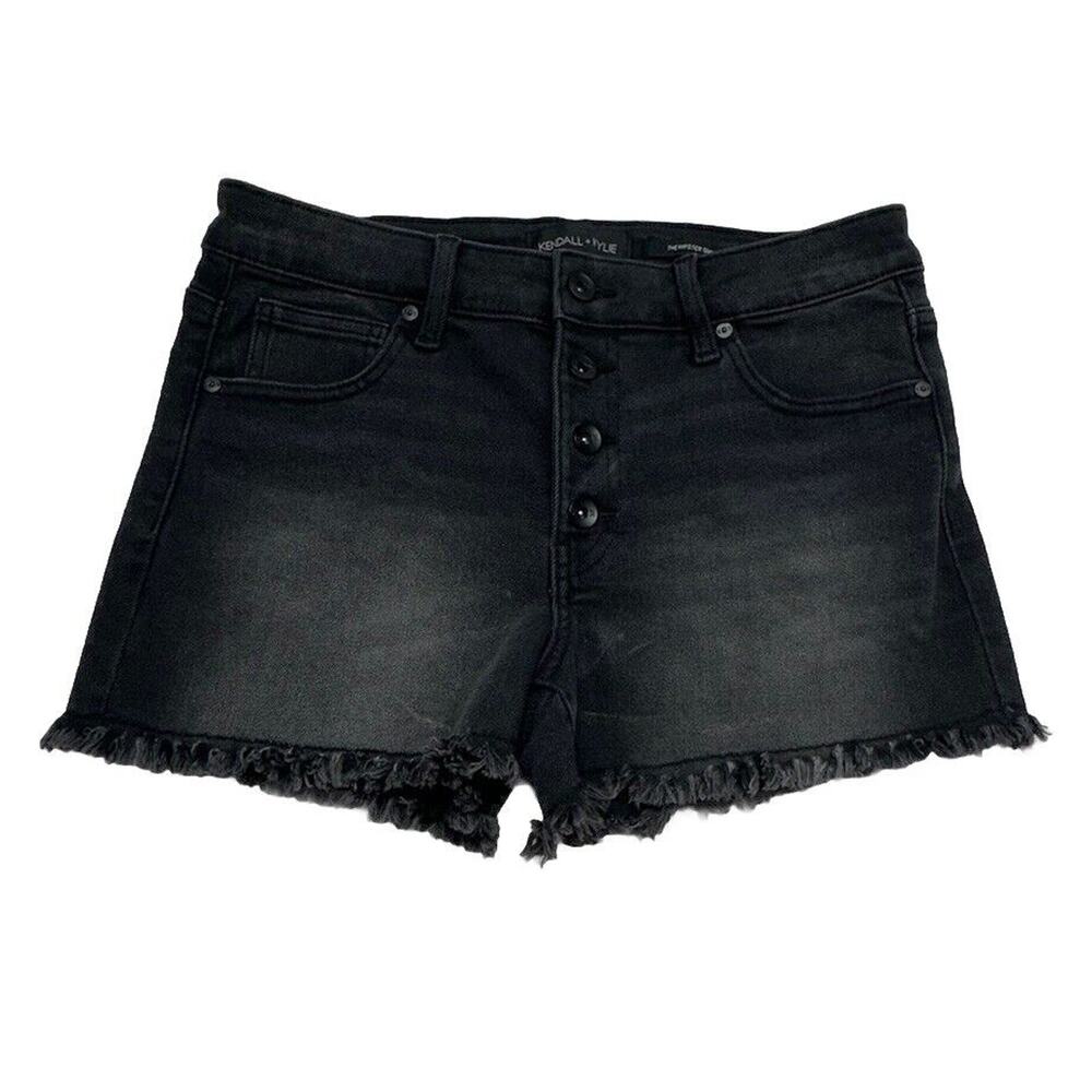 Kendall+Kylie Juniors Size 11 Jean Shorts The Hipster Short Cut Off Black